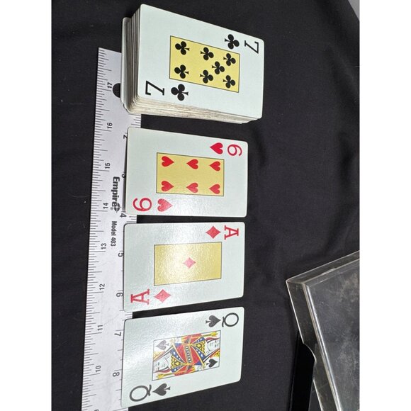 VTG TDC Plastic Coated Playing Cards MCM Floral Peacock Print Two Complete Decks - Picture 3 of 5